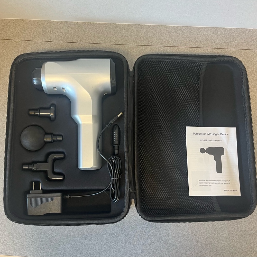 Silver Percussion Massage Gun Device 5 Level Vibration